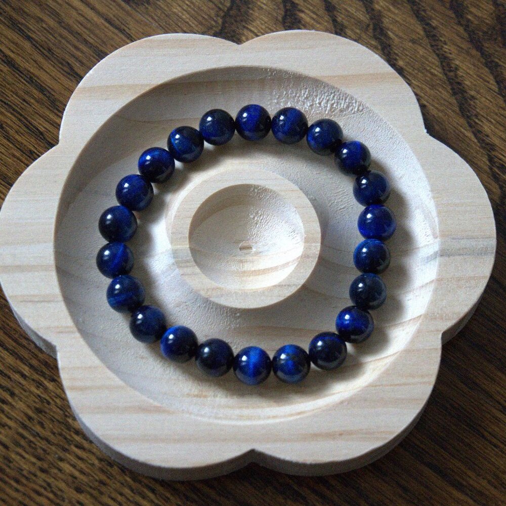 Blue Tiger Eye Gemstone Bracelet 8mm ❘ Crystal ❘ Natural ❘ Healing【100% NEW】